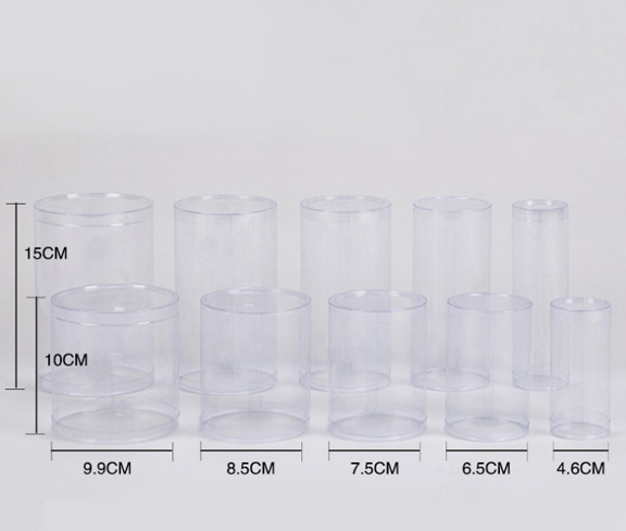 透明PVC卷边圆筒包装